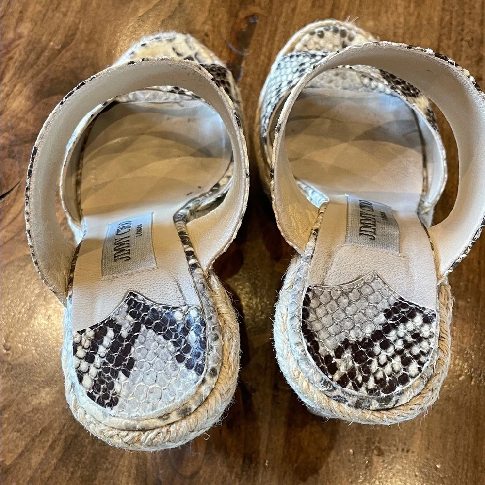 JIMMY CHOO Brown Snakeskin Sandal Espadrilles 36 - Picture 6 of 6